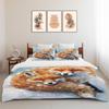 Fox Theme Three-Piece Quilt Cover 3D Digital Printing Bedding Set Bed Cover