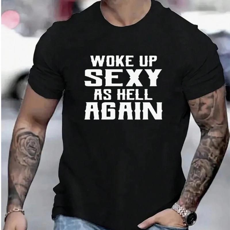 Neues Sommer-T-Shirt für Herrenmode mit Alphabet-Slogans und Aufdruck für Herren