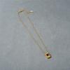 Light Luxury Love Square Pendant Necklace Niche Design Personality Fashion Simple Collarbone Woven Sweater Chain Women