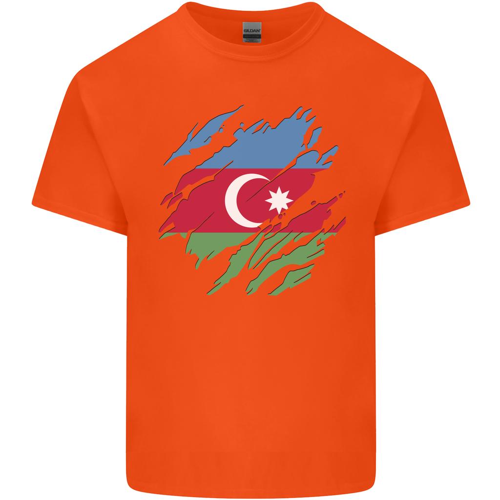 Torn Azerbaijan Flag Azerbaijani Day Football Unisexs Light Cotton TShirt