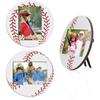 2Pcs Wood Baseball Soccer Photo Frames Sports Themed Tabletop Display Picture Holders for Home Decors for Athletes Team