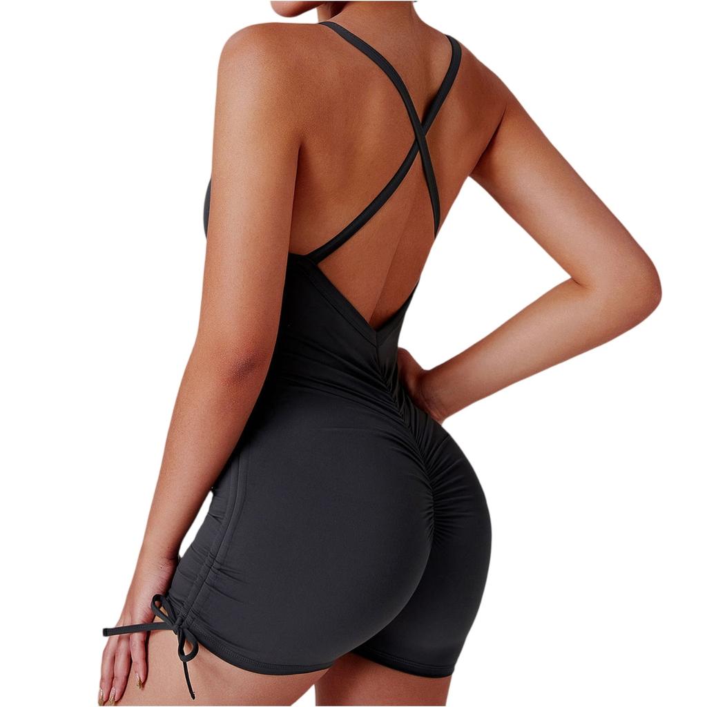 Women's Tight Fitting Peach Hip Lifting One-Piece Yoga Suit, Fitness Shaping One-Piece Suit