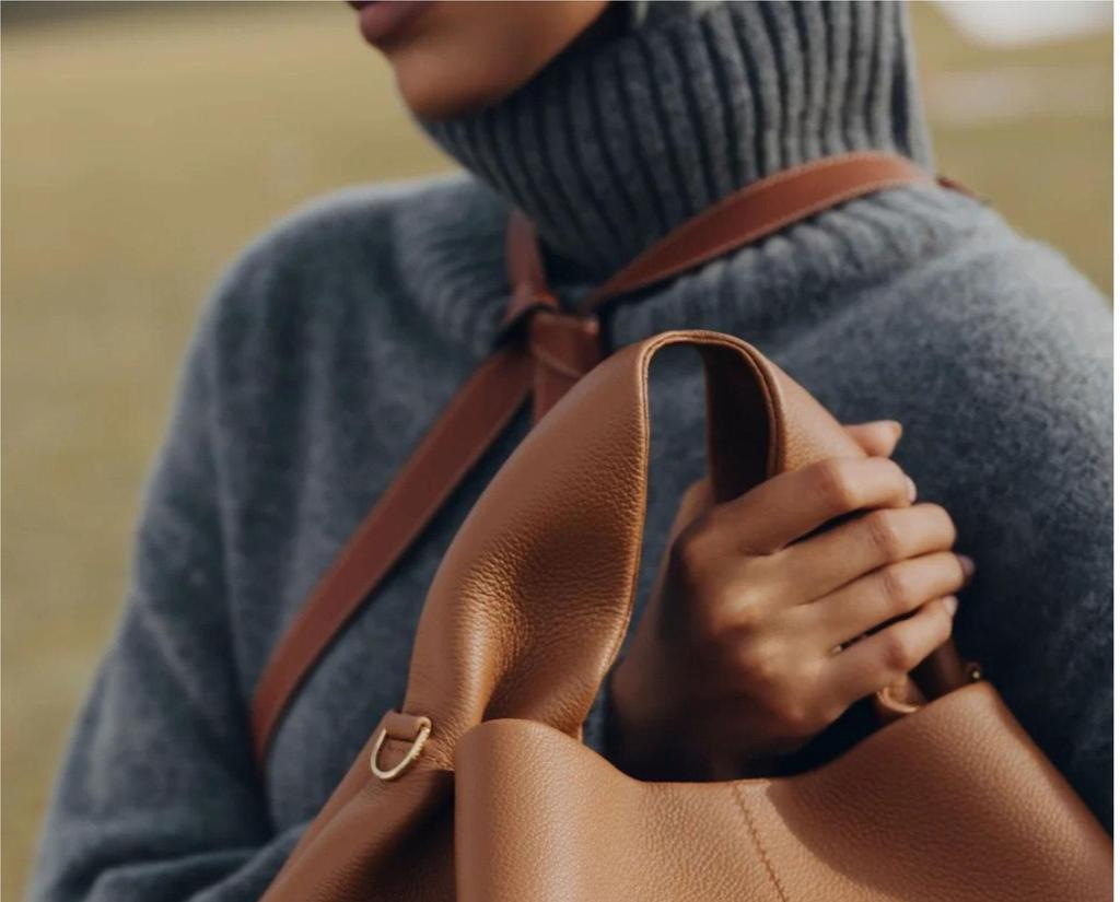 Polene Cloud Bag Dumpling: Genuine Leather Single Shoulder Crossbody Handbag. In Stock.
