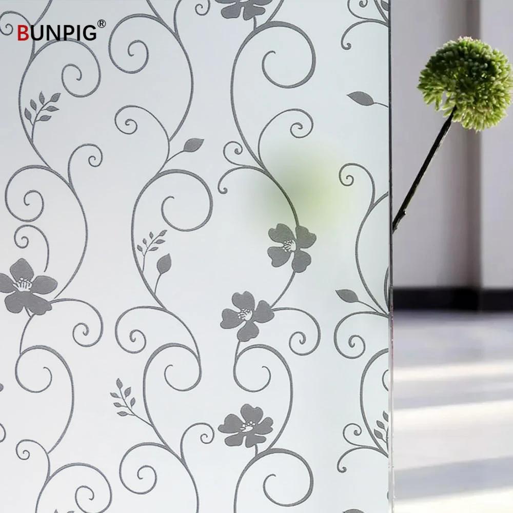 Window Film Privacy Stained Glass Film Frosted Opaque Glass Clings Sun Blocking Vinyl Window Decals For Door Home Office