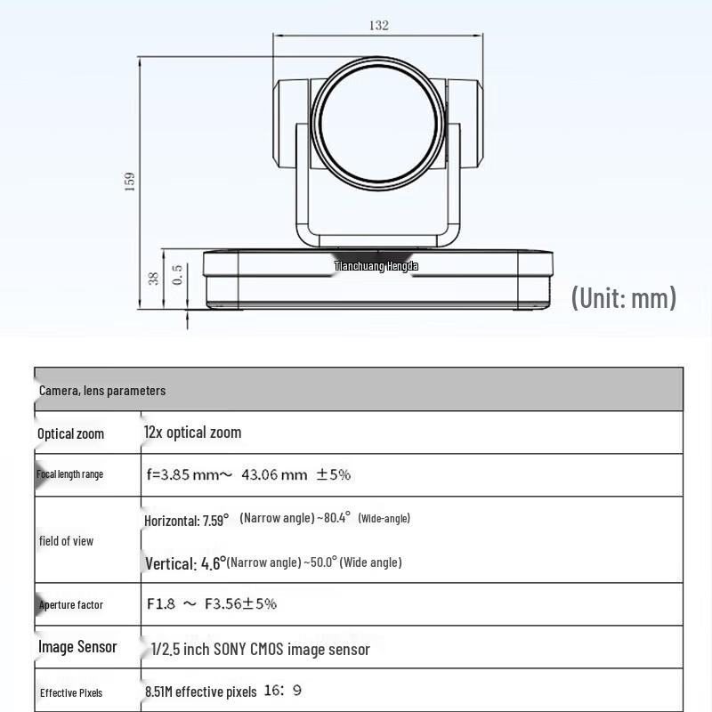 TCHD VideoTC-430K 4K PTZ Livestream Camera