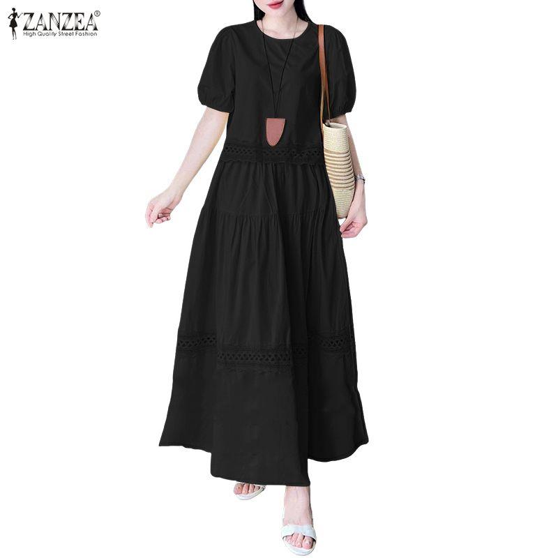 ZANZEA Conjunto de duas peças de blusa de manga curta e saia longa para mulheres