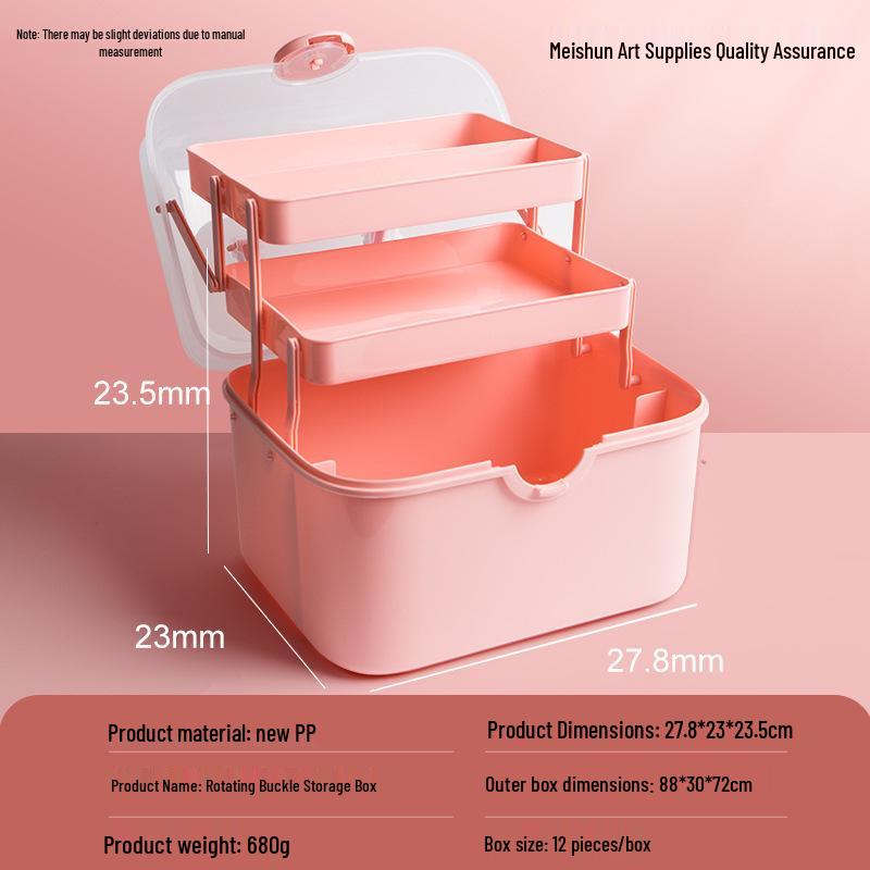 Foldable Three-Tier Extra Large Guka Nail Art & Tool Storage Box for Art Students