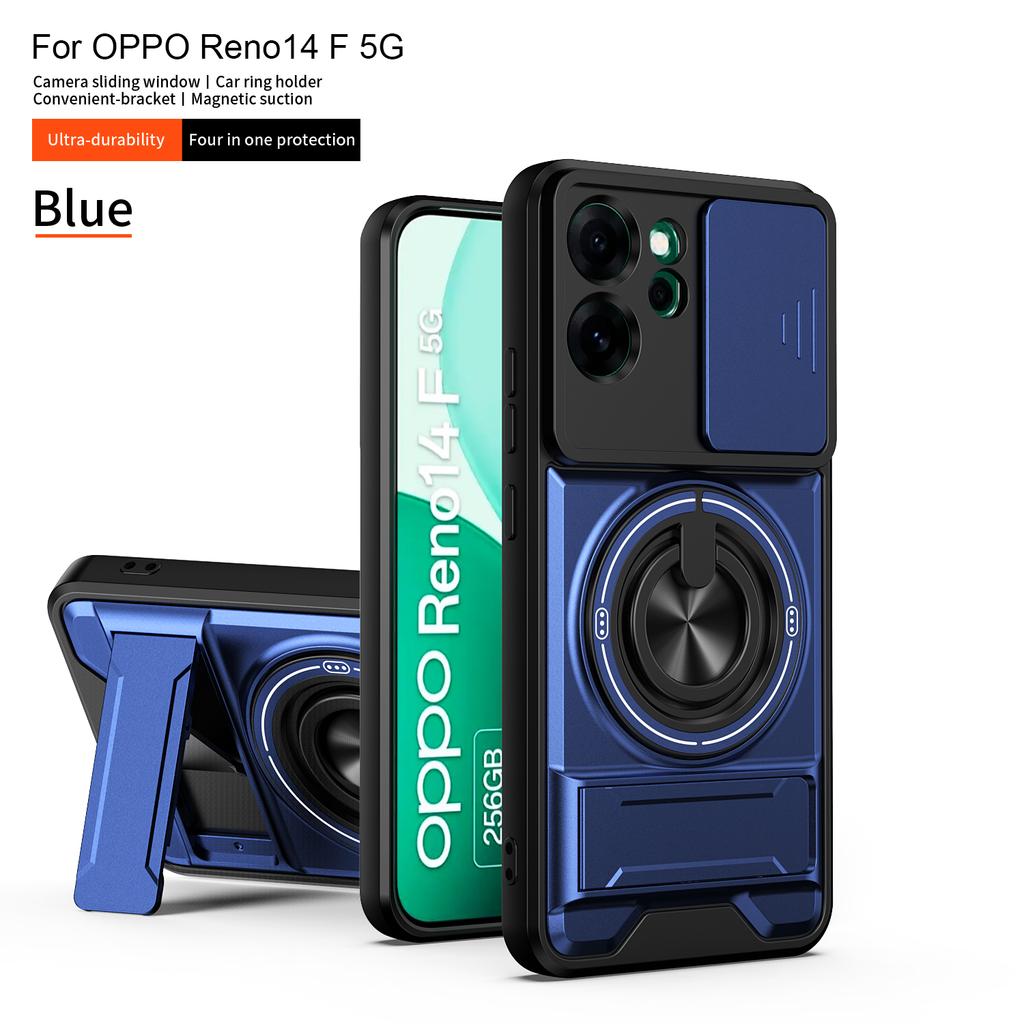 For Oppo Reno14 F Case Oppo Reno14 F 5G Cover Oppo Reno14 F Phone Case Magnetic Holder Military Armor Camera Protection Cover