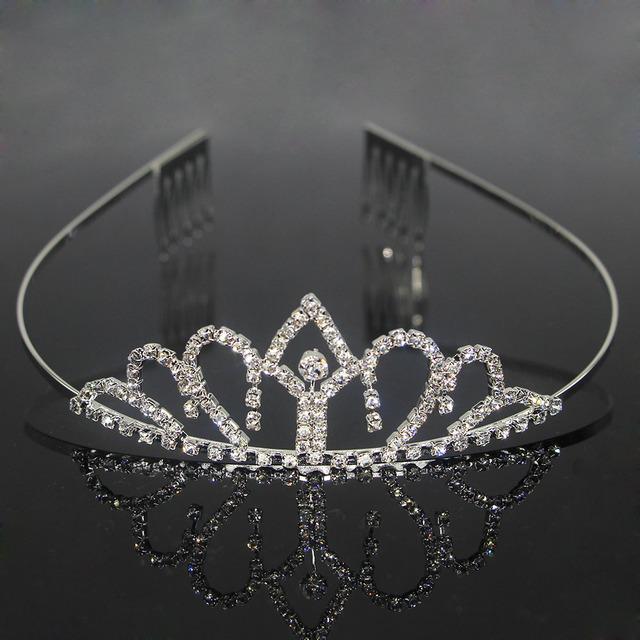 Prinzessin Kid Kristall Tiaras Kamm Haar Schmuck Strass Stirnband Braut Krone Hochzeit Party Zubehör