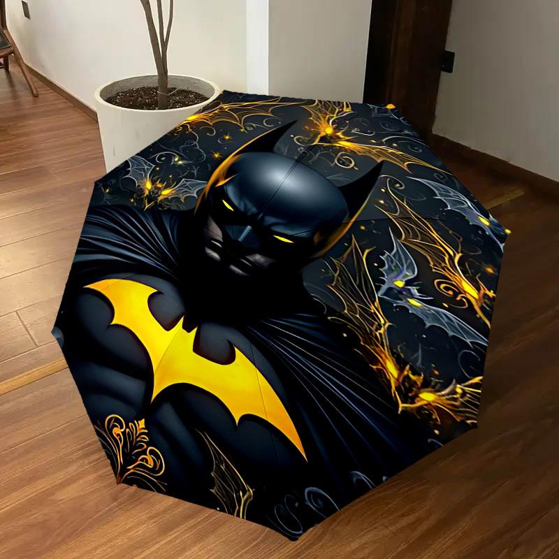 1PC Warner Batman Bat Automatic Open/Close Umbrella with Windproof, 58-Rib Sturdy Canopy, Durable Ribs1275A