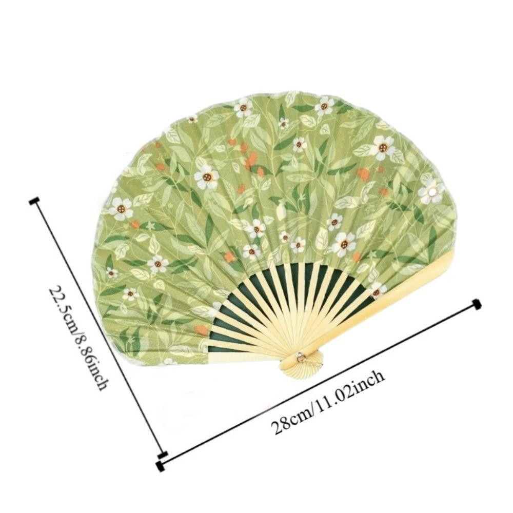 Creative Cotton Linen Cloth Retro Shell Fan Handheld Chinese Style Chinese Style Fan Folding Hand Fan Craft