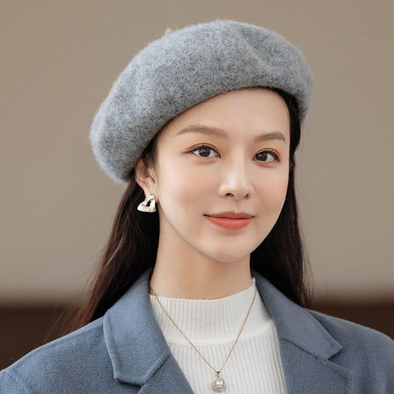 

Женский берет Осень и Зима Шляпа художника Берет Цилиндр Модная шляпа-тыква one size серый