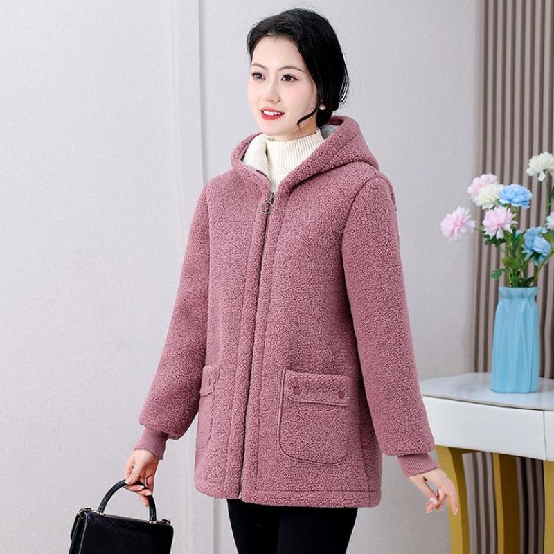 Autumn and Winter Jackets, Women's Plus Velvet Thickened Granular Fleece Padded Jacket, Women's Padded Jacket, Plus Size Padded Jacket