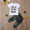 Toddler Baby Boys Hip Hop Tops T-shirt Camo Pants Outfits Set Clothes 0-3Yrs