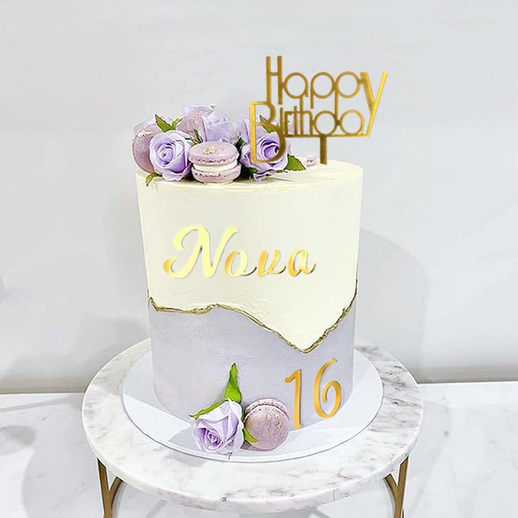 Alphabet Number Cake Topper DIY Personalized Name Cupcake Toppers with A-Z Letter 0-9 Number Happy Birthday for Custom Party