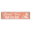 Vintage Aluminum Beach Sign 40x10cm Customizable Retro Vacation Wall Decor Indoor/Outdoor