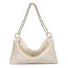 Damen Satin Abend Handtasche Kette Große Kapazität Hochzeit Abschlussball Clutch Tasche Reißverschluss Einfarbig Cocktailparty Umhängetasche