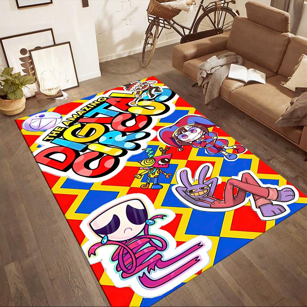 Digital Circus Carpet Perfect for Game Room Dining Room Kitchen Dormitory Anti-slip Rug Decorate Offices Luxury Gift for Birthday, Christmas, Wedding