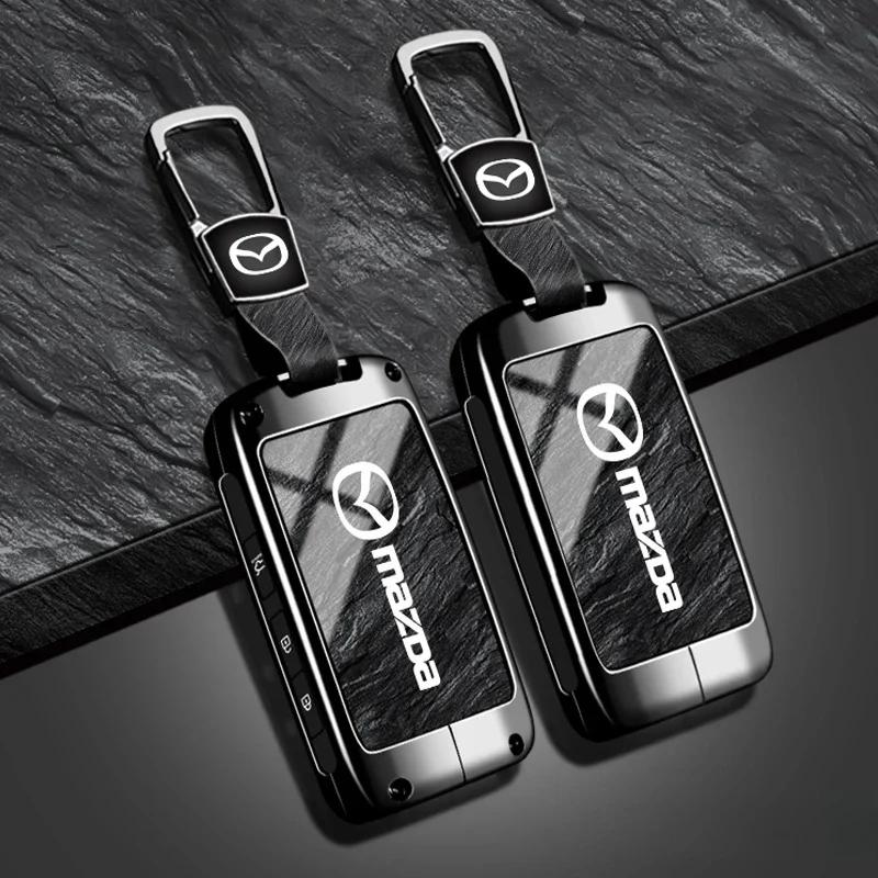 Leather car key cover key case for Mazda 2 3 6 CX3 CX5 CX8 CX30 CX-5 CX-30 CX-8 CX-3 CX4 MX-5 BT50 BT-50 Atenza Axela Shell Bag W4