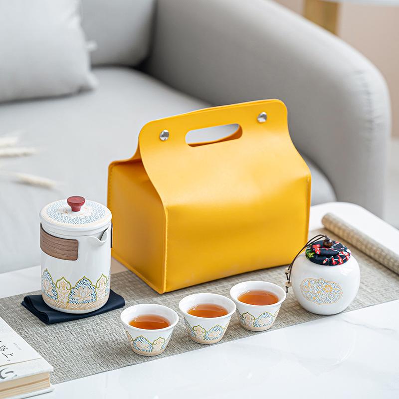 Travel Tea Set Portable Kuaike Cup Outdoor Ceramic Tea Set Event Business Festival Gifts