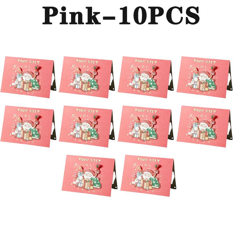 Santa Christmas Greeting Cards Folding Merry Xmas Best Wishes Card for New Year Blessing Thank You Postcard Decoration