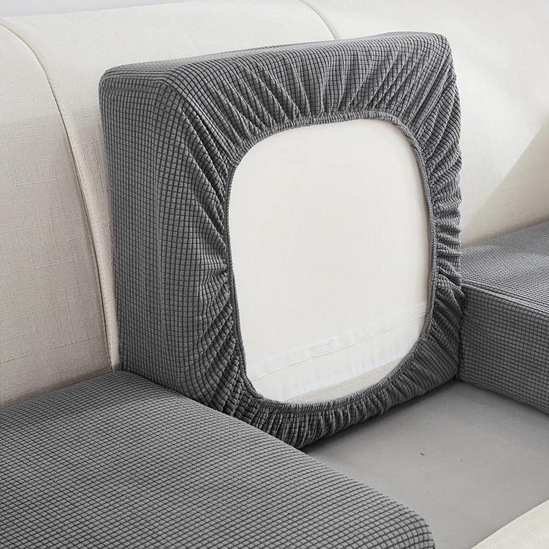Jacquard Water Resistant Sofa Cushion Covers Elastic Grey Sofa Seat Cover For Living Room Furniture Protector For Young Students Removable