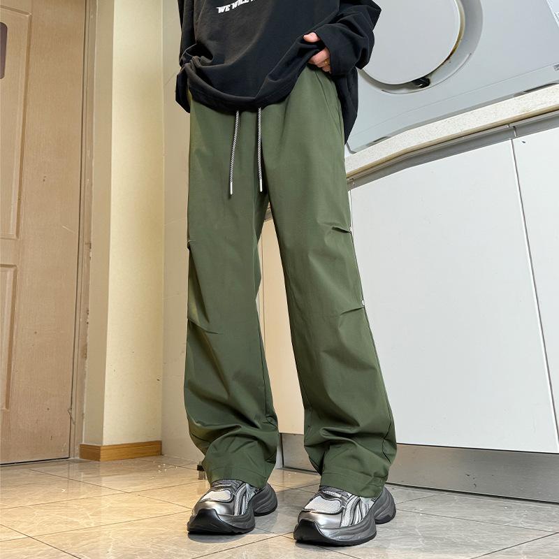 Spring and Autumn Men's Casual Outdoor Charge Pants Windproof Versatile Loose Overalls Trend Straight Wide Leg Pants