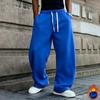 Men's Oversized Straight Leg Lined Sweatpants with Drapey Fit for Athletic Casual Wear