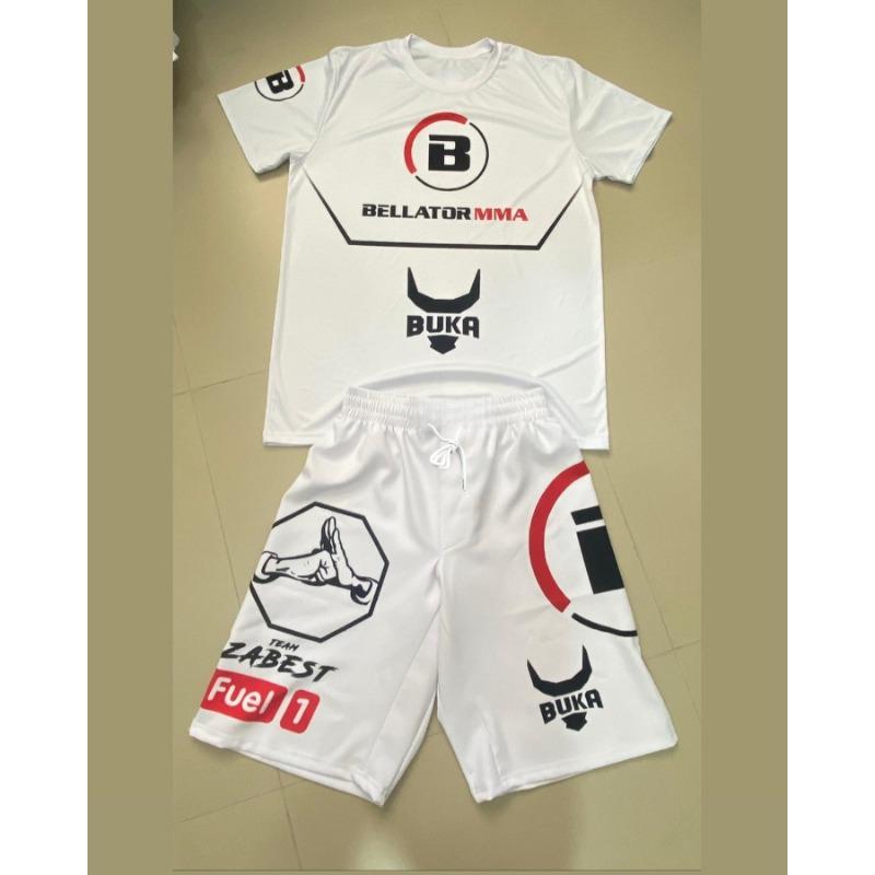 Boxshorts und T-Shirt Set MMA Sportshorts Herren Damen Schnelltrocknend Kampf Kickboxen Hosen Fitnessstudio Kampfsport Trainingsuniform