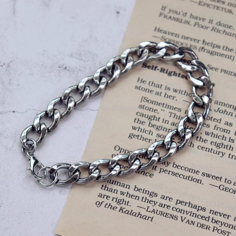 

инс ретро холодный ветер титановая сталь браслет мужской и женский модный и властный металлический браслет простые хип-хоп аксессуары