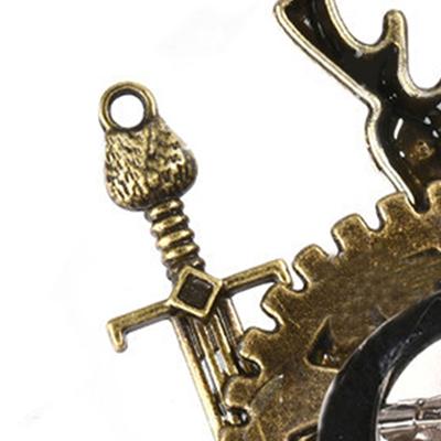 Brooch Pin with Steampunk Gears and Animal Head Hair Clip Safety Pins Jewelry Costume Accessory for Dress Coat