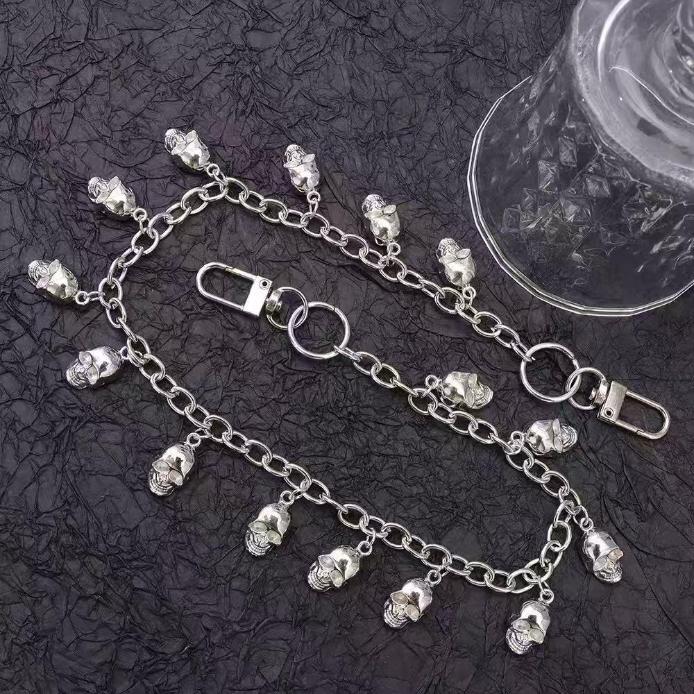 Retro Skull Chain: Unisex Punk Metal Pants Accessory for Halloween