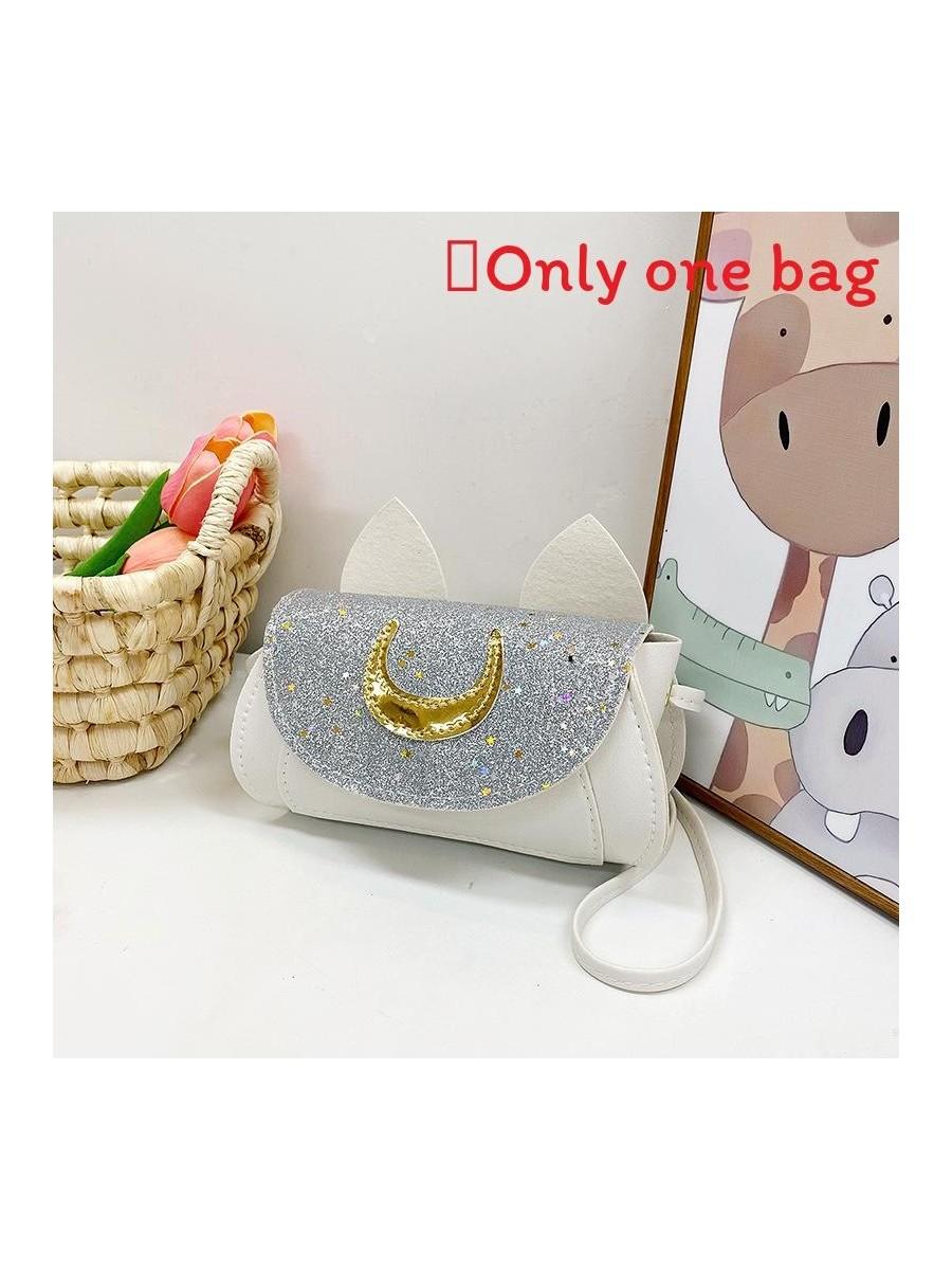 

Ears Single Cat Shoulder Crossbody Bag Kids School And Daily Use Accessory Cute серебряный