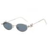 Jennie Style Oval Rhinestone Sunglasses - Trendy Small Frame Women's Nerd Glasses