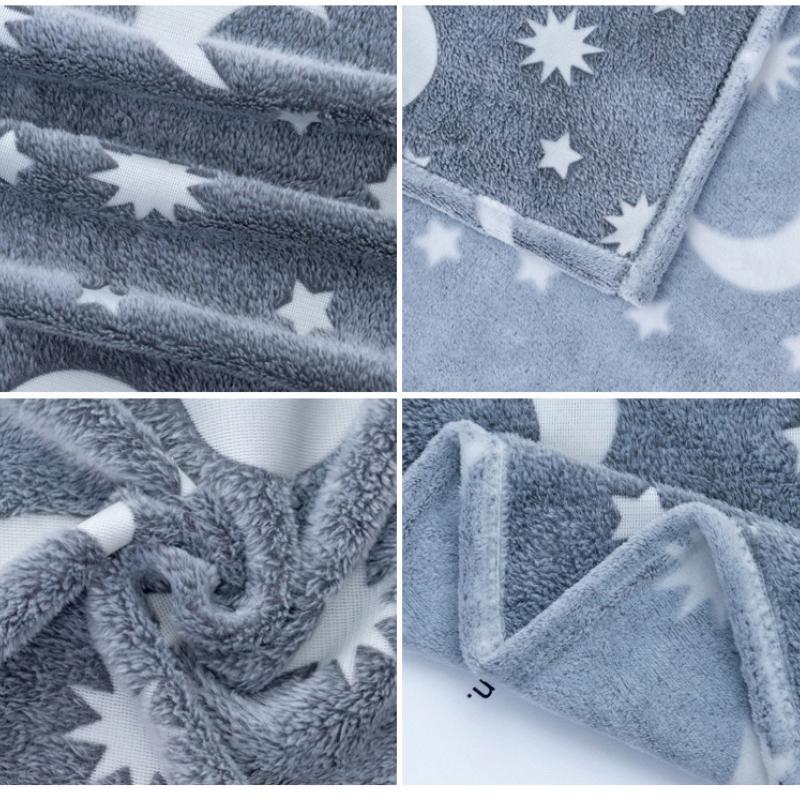 Deka Glow in the Dark Throw Deka, vzor Galaxy Stars Měkká útulná flanelová fleecová deka pro chlapce Dívky, Šedá dárková deka pro děti All Seasons