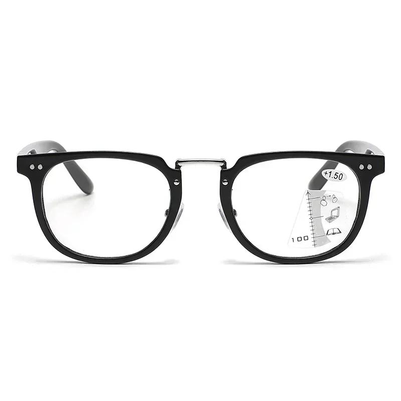 Vintage Intelligent Photochromic Progressive Multifocal Presbyopia Sunglasses Luxury Finished Bifocal Near Far Sight Glasses