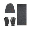 Mens Winter Warm Knit Beanie Hat Scarf Gloves Set Alpaca Blend Thick Fleece Lined Outdoor Cycling Accessory