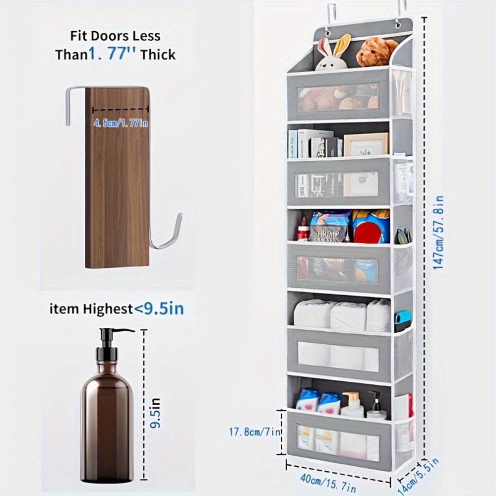 Cloth Storage Box Behind the Door, Storage Box Above the Door, Hanging Wardrobe Storage Box, Suitable for Bedroom, Bathroom, Food Pantry, Home Storage