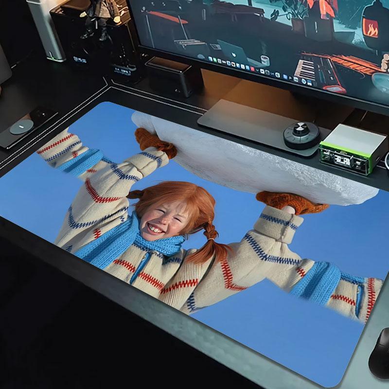 Pippi Longstocking Large Size Mouse Pad Large Gaming Table Cushion Non-slip Laptop Tablet Big Mousepad XXL Mat Mini PC Playmat With Lock edge