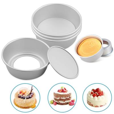 Round Heart-Shaped Cake Mold Aluminium Alloy Non-Stick Cake Pan Mousse Tray Baking Mold Removable Bottom Cake Decorating Tool