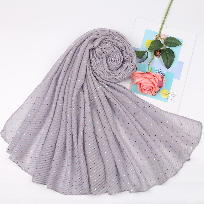 90*200cm muslim crinkle hijab scarf islamic sprinkle gold scarves with hot stamping foulard femme musulman solid shawls