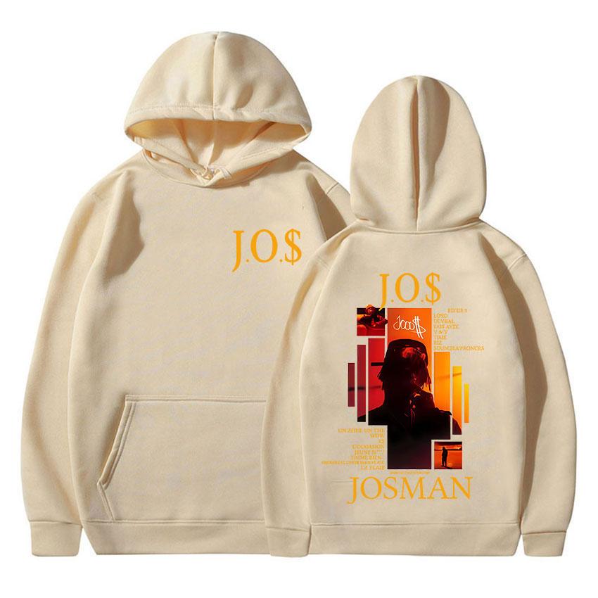Rapper Josman J.O.$ Tour Album 2025 Graphic Hoodie Men's Fashion Retro Long Sleeve Sweatshirt Hip Hop Pullover Hooded Streetwear