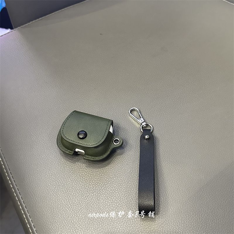 Minimalist Retro Leather Earphone Case for Apple Wireless Bluetooth AirPods Pro1 Generation 2 Generation 3 Generation Protective Case Buggy Bag