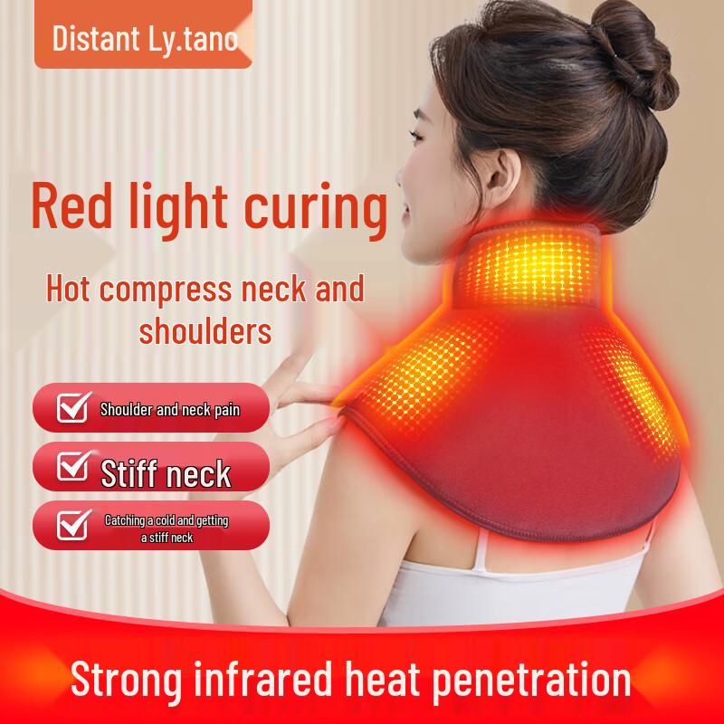 Heated Red Light Therapy Shoulder & Neck Wrap Mugwort Salt Hot Compress