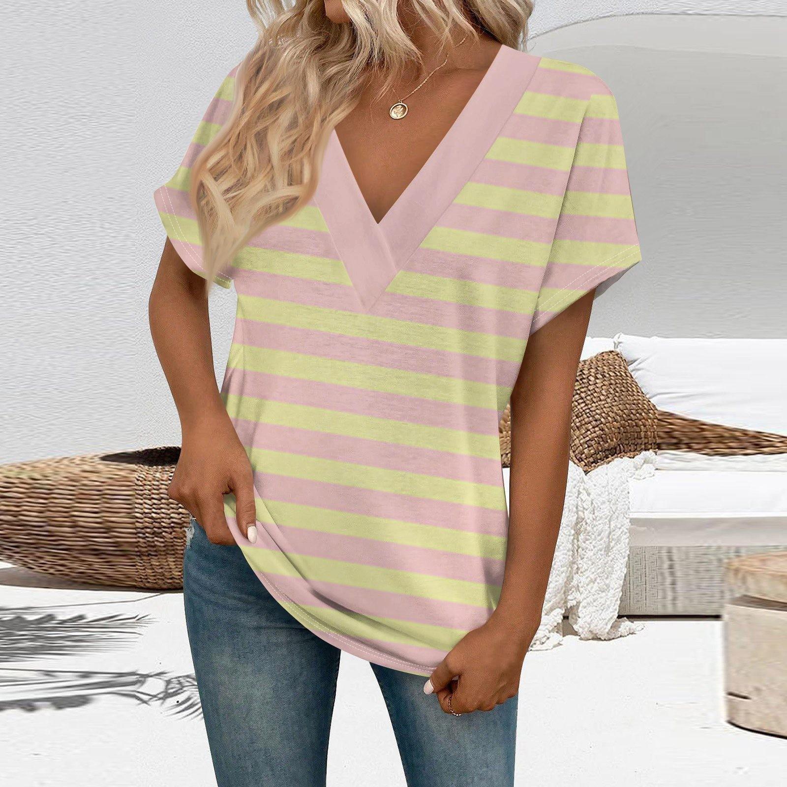 

Футболки с коротким рукавом, футболки с v-образным вырезом, женские модные топы, модные легкие, мягкие повседневные летние наряды XXL бежевый