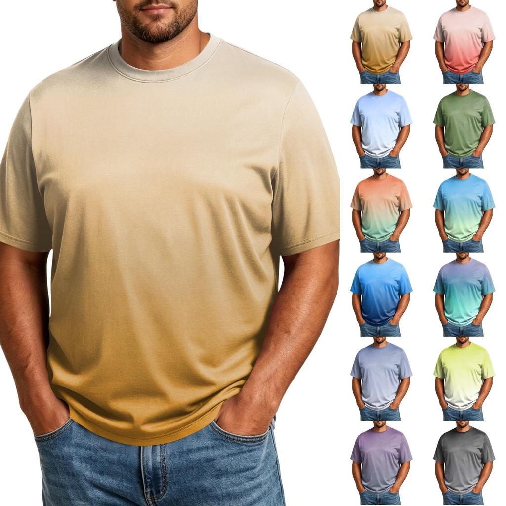 Men's Big Size Comfortable Breathable Casual Loose Fit T Shirt Top Soft Fabric Short Sleeve Crew Neck Tee for Everyday Wear