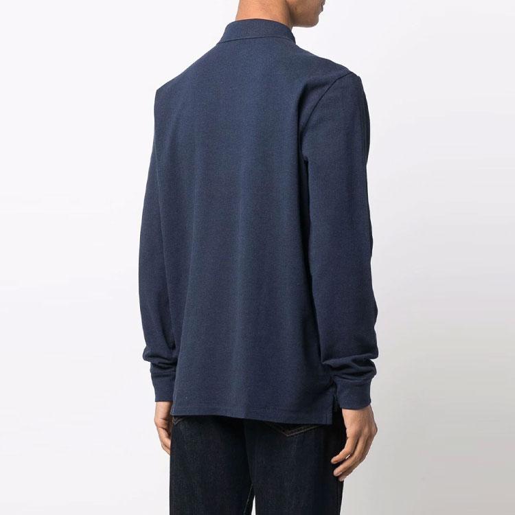 Polo Ralph Lauren Skiing Teddy Bear Pattern Long Sleeve Polo Shirt Men tops Blue 710853322-001