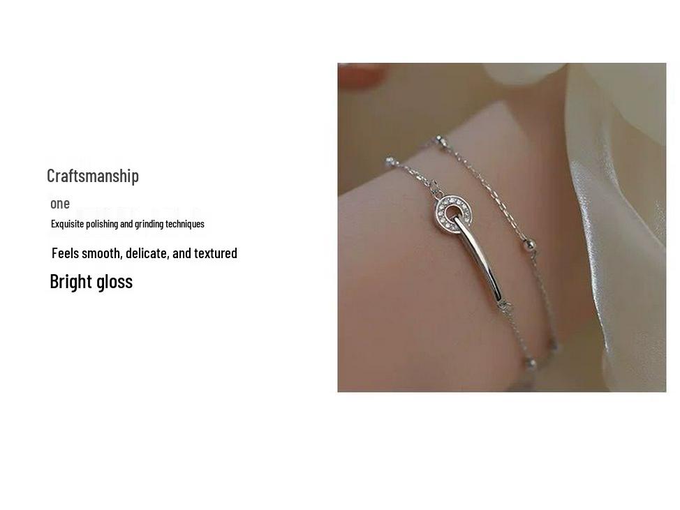 Women's 999 Sterling Silver Double Layer Luxury Bracelet - Summer Stacked Design