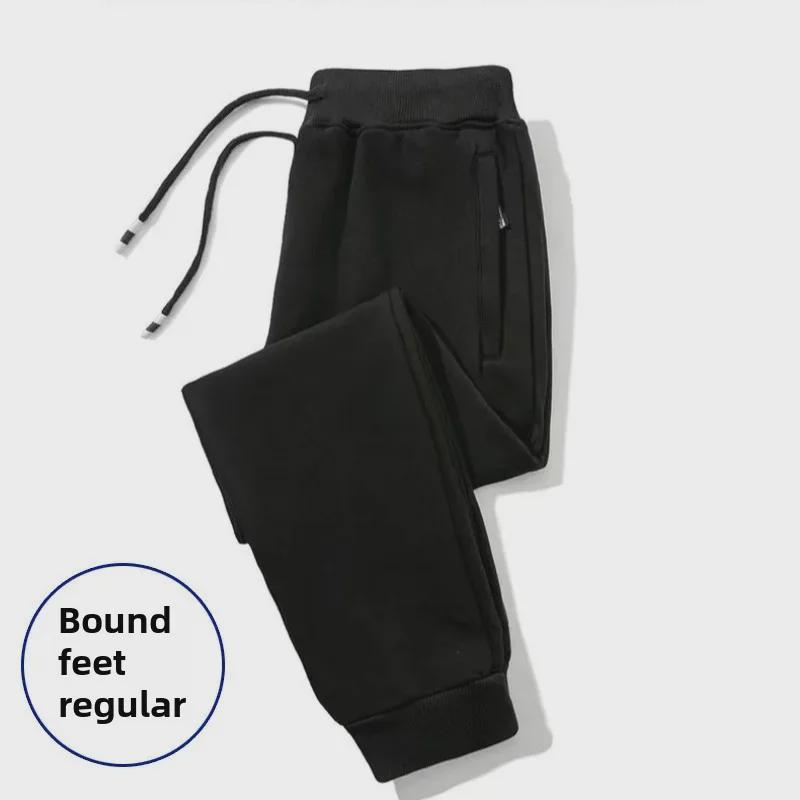 2024 Men's Warm Slim-Fit Plus Velvet Sweatpants: Autumn/Winter Thickened Casual Sportswear