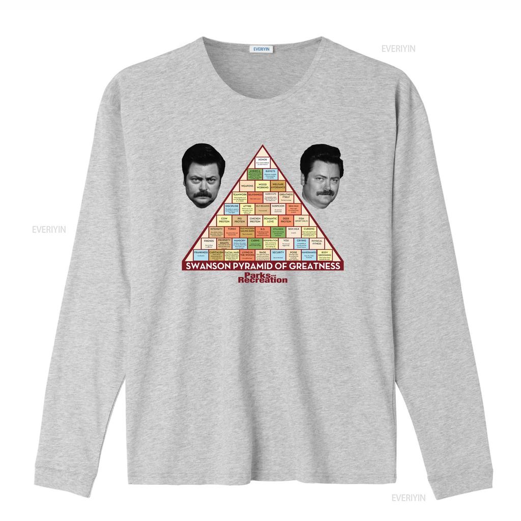 Mens Parks and Recreation Swanson Pyramid Of Greatness T Shirt Unique Design for Fans Vintage Washed Designer Clothes